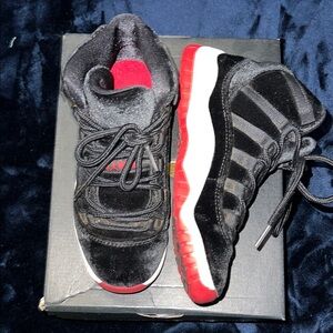 Jordan Kids Black Red and White Sneakers
